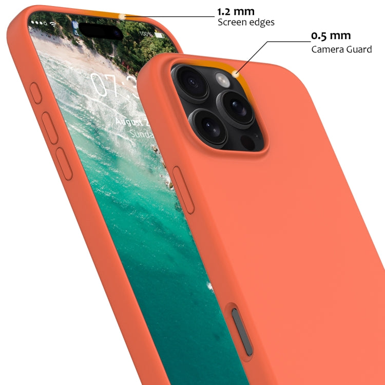 For iPhone 16 Pro Max Shockproof Silicone Magsafe Phone Case(Gold Orange)