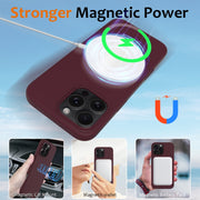 For iPhone 16 Pro Max Shockproof Silicone Magsafe Phone Case(Plum Color)
