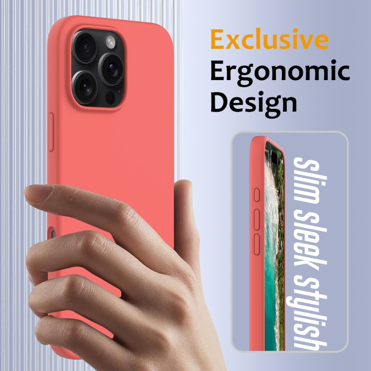 For iPhone 16 Pro Shockproof Silicone Magsafe Phone Case(Pink Orange)