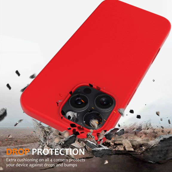 For iPhone 16 Pro Shockproof Silicone Magsafe Phone Case(Red)