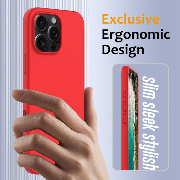 For iPhone 16 Pro Shockproof Silicone Magsafe Phone Case(Red)