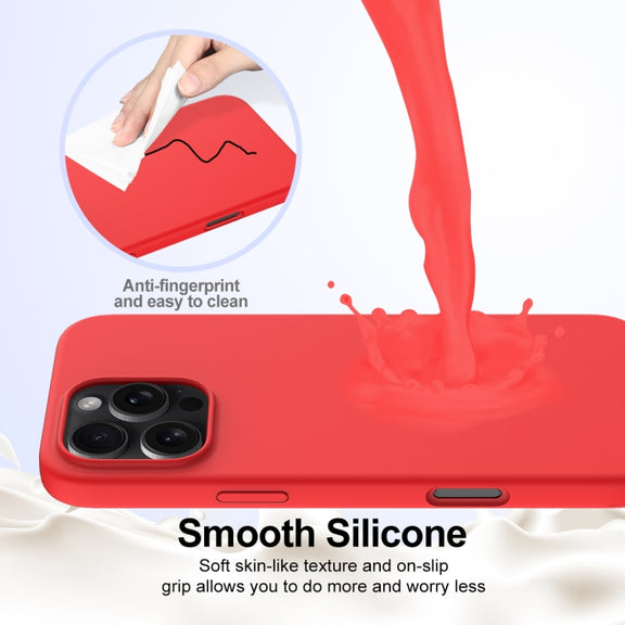 For iPhone 16 Pro Shockproof Silicone Magsafe Phone Case(Red)