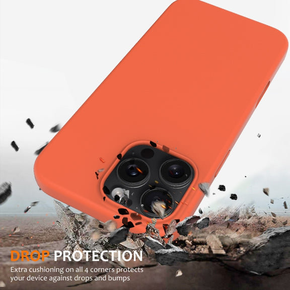 For iPhone 16 Pro Shockproof Silicone Magsafe Phone Case(Gold Orange)
