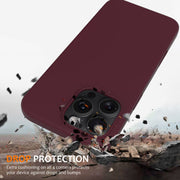 For iPhone 16 Pro Shockproof Silicone Magsafe Phone Case(Plum Color)