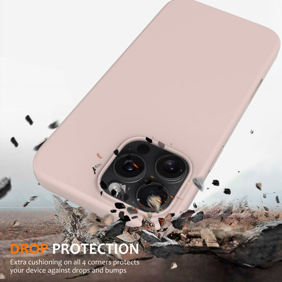 For iPhone 16 Pro Shockproof Silicone Magsafe Phone Case(Sand Pink)