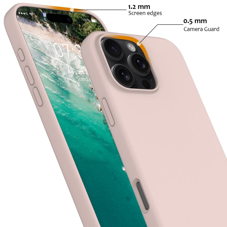 For iPhone 16 Pro Shockproof Silicone Magsafe Phone Case(Sand Pink)