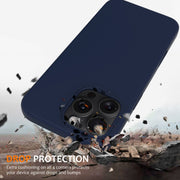 For iPhone 16 Pro Shockproof Silicone Magsafe Phone Case(Navy Blue)