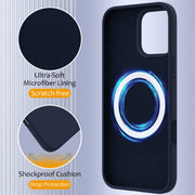 For iPhone 16 Pro Shockproof Silicone Magsafe Phone Case(Navy Blue)
