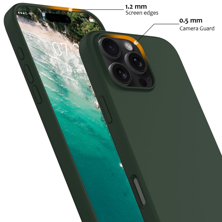 For iPhone 16 Pro Shockproof Silicone Magsafe Phone Case(Dark Green)