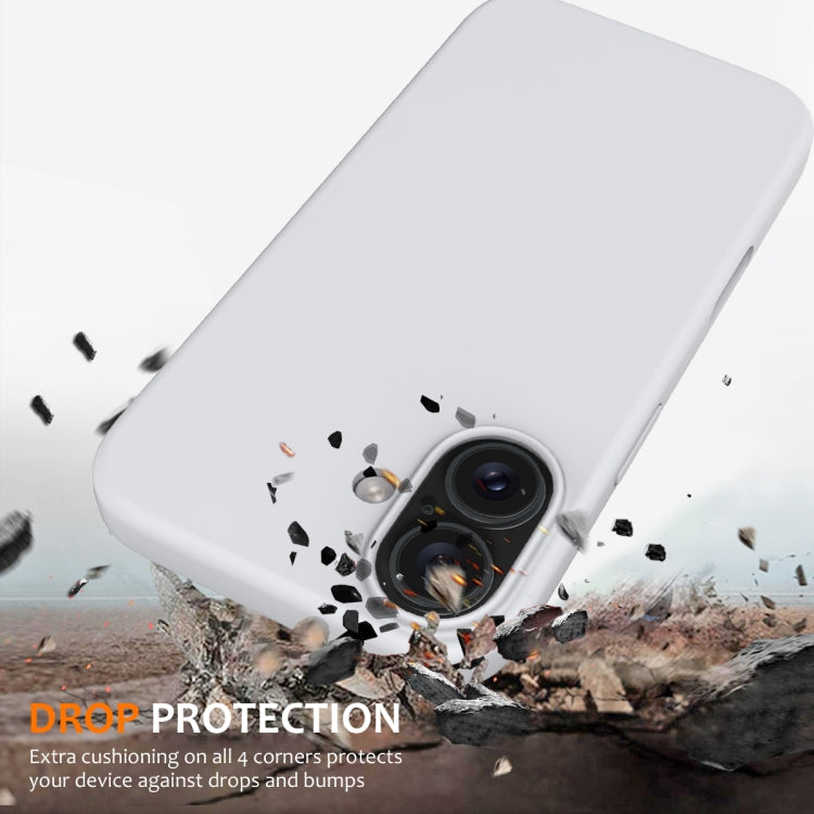 For iPhone 16 Plus Shockproof Silicone Magsafe Phone Case(White)