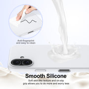 For iPhone 16 Plus Shockproof Silicone Magsafe Phone Case(White)