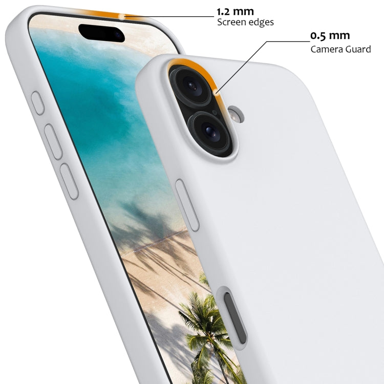 For iPhone 16 Plus Shockproof Silicone Magsafe Phone Case(White)