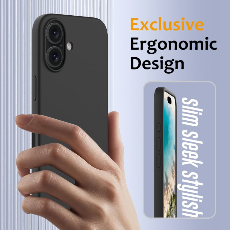 For iPhone 16 Plus Shockproof Silicone Magsafe Phone Case(Black)