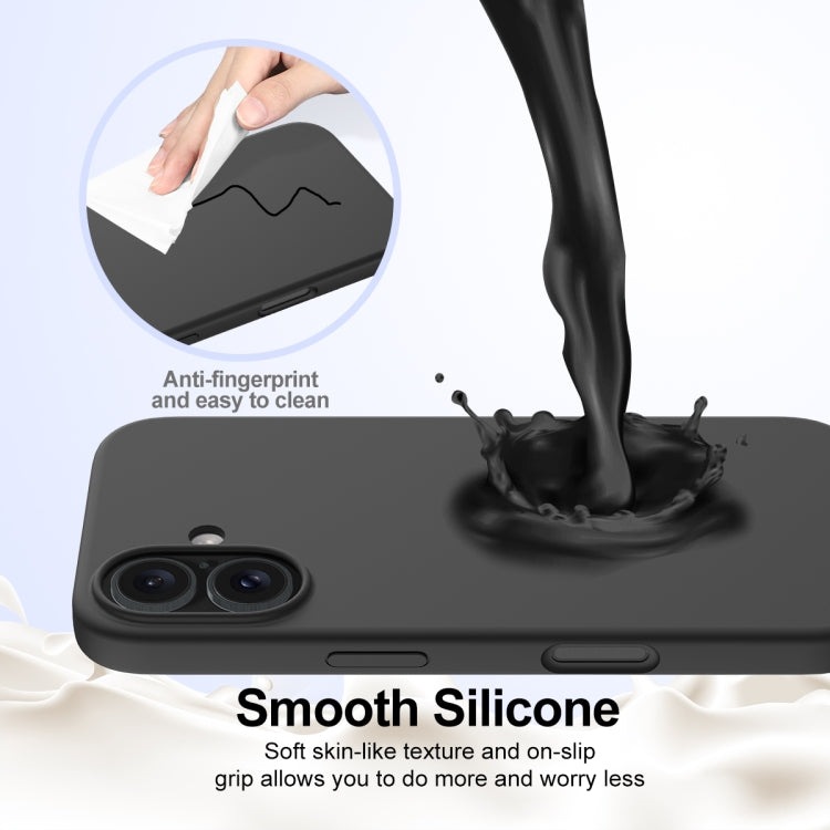 For iPhone 16 Plus Shockproof Silicone Magsafe Phone Case(Black)