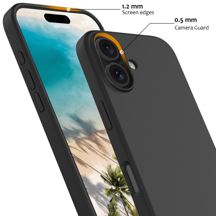 For iPhone 16 Plus Shockproof Silicone Magsafe Phone Case(Black)