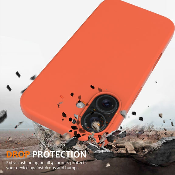 For iPhone 16 Plus Shockproof Silicone Magsafe Phone Case(Gold Orange)