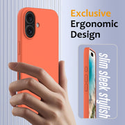 For iPhone 16 Plus Shockproof Silicone Magsafe Phone Case(Gold Orange)