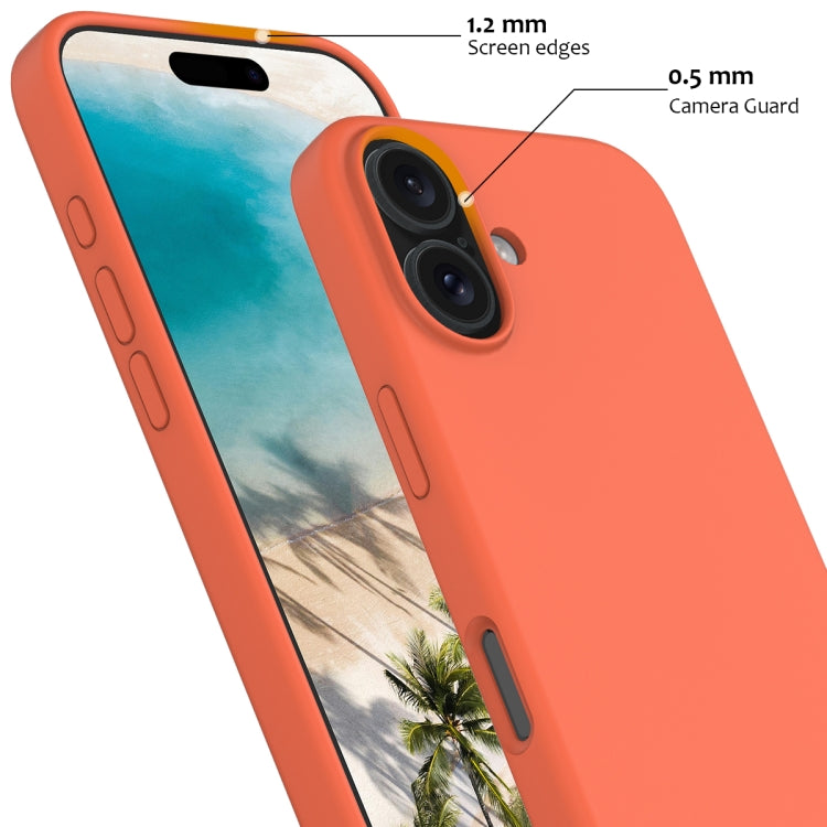 For iPhone 16 Plus Shockproof Silicone Magsafe Phone Case(Gold Orange)