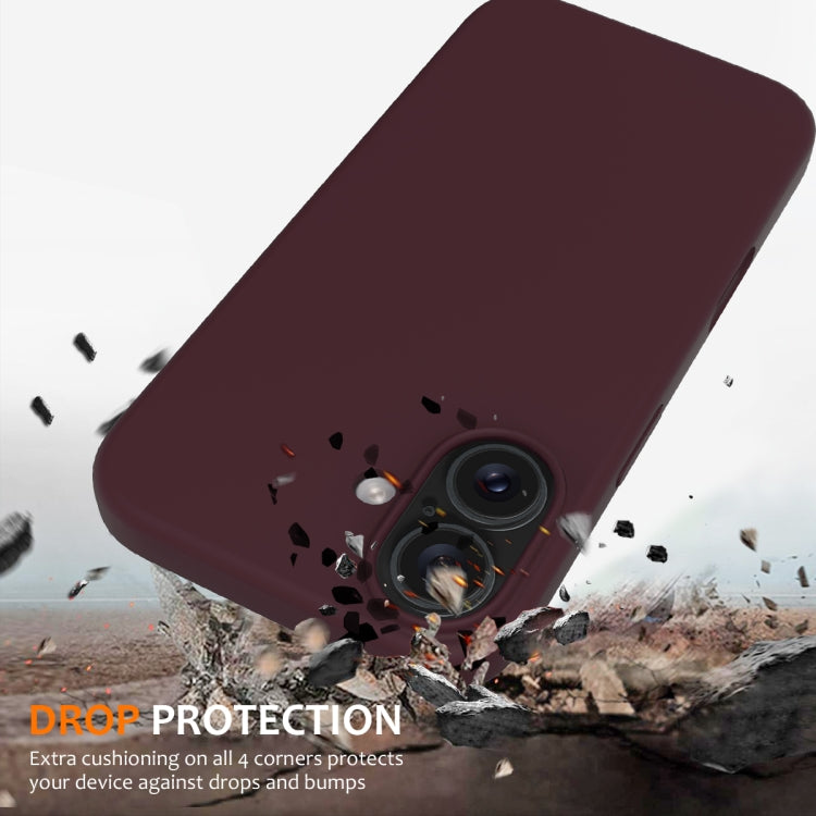 For iPhone 16 Plus Shockproof Silicone Magsafe Phone Case(Plum Color)