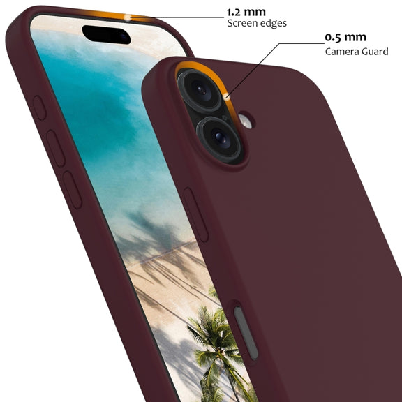 For iPhone 16 Plus Shockproof Silicone Magsafe Phone Case(Plum Color)