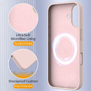 For iPhone 16 Plus Shockproof Silicone Magsafe Phone Case(Sand Pink)