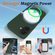 For iPhone 16 Plus Shockproof Silicone Magsafe Phone Case(Dark Green)