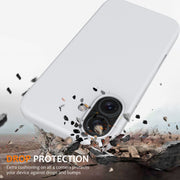 For iPhone 16 Shockproof Silicone Magsafe Phone Case(White)