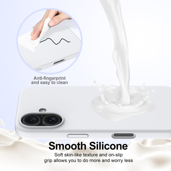 For iPhone 16 Shockproof Silicone Magsafe Phone Case(White)