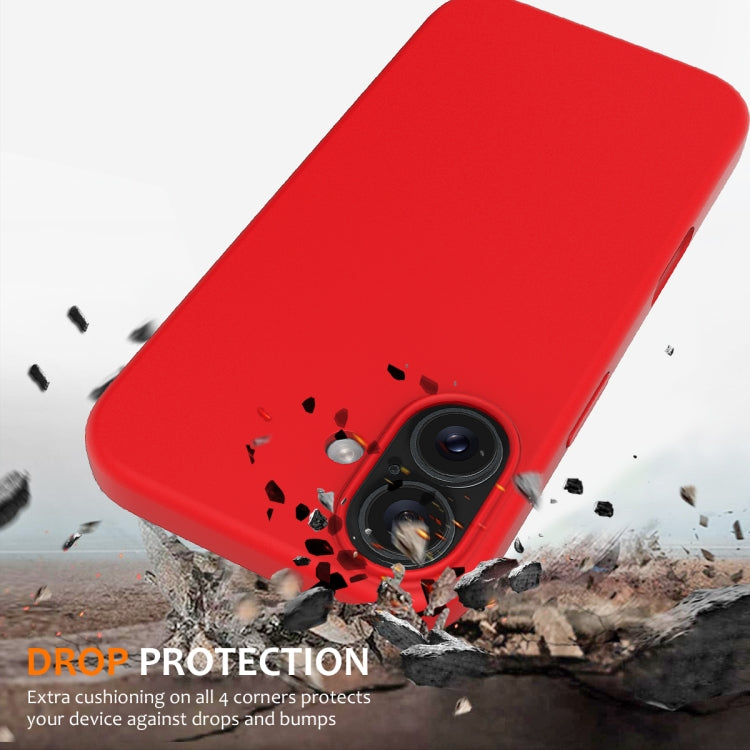 For iPhone 16 Shockproof Silicone Magsafe Phone Case(Red)