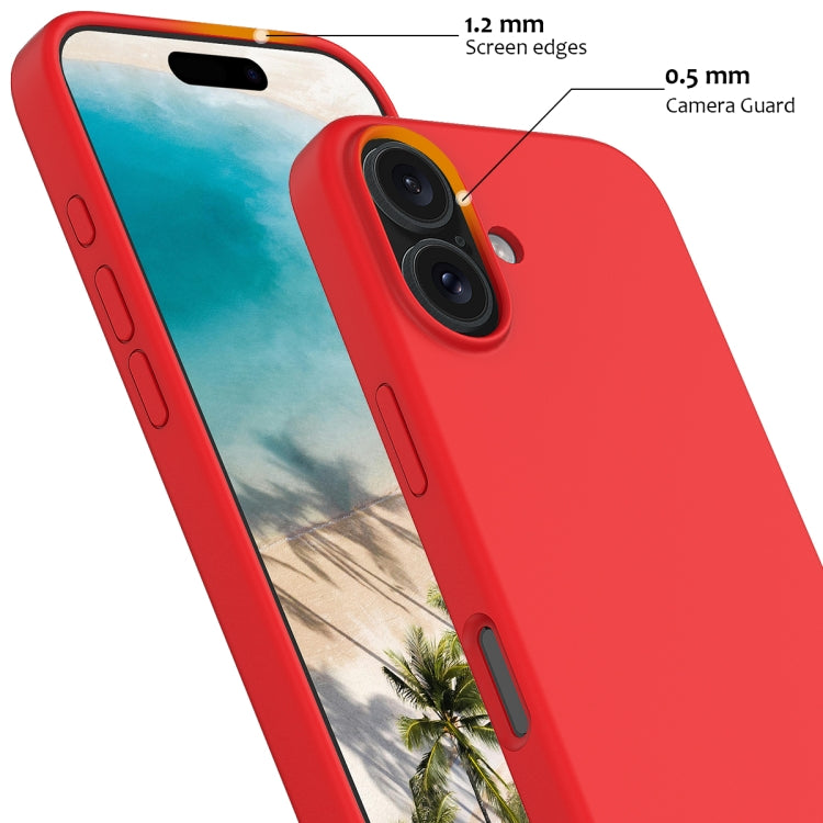 For iPhone 16 Shockproof Silicone Magsafe Phone Case(Red)