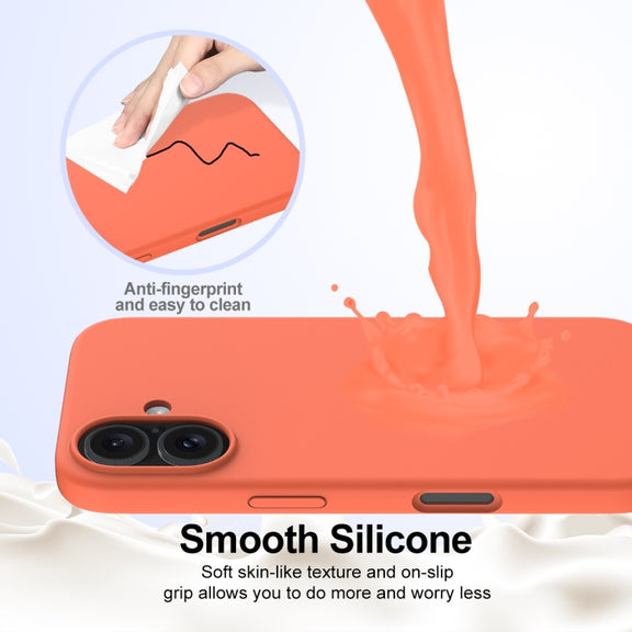 For iPhone 16 Shockproof Silicone Magsafe Phone Case(Gold Orange)