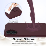 For iPhone 16 Shockproof Silicone Magsafe Phone Case(Plum Color)