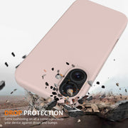 For iPhone 16 Shockproof Silicone Magsafe Phone Case(Sand Pink)