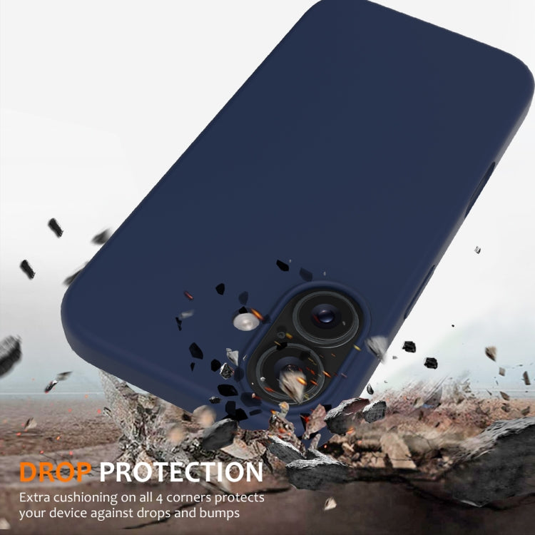 For iPhone 16 Shockproof Silicone Magsafe Phone Case(Navy Blue)