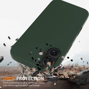 For iPhone 16 Shockproof Silicone Magsafe Phone Case(Dark Green)