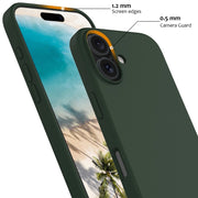 For iPhone 16 Shockproof Silicone Magsafe Phone Case(Dark Green)