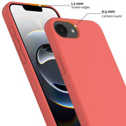 For iPhone 16e Shockproof Silicone Magsafe Phone Case(Pink Orange)