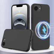 For iPhone 16e Shockproof Silicone Magsafe Phone Case(Black)