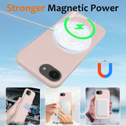 For iPhone 16e Shockproof Silicone Magsafe Phone Case(Sand Pink)