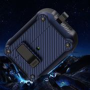 For AirPods Pro Carbon Fiber Magnetic Automatic Switch Earphone Protective Case(Purple)
