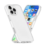 For iPhone 16 Pro Max Two-color Shockproof High Transparency TPU Phone Case(White)