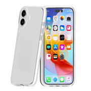 For iPhone 16 Two-color Shockproof High Transparency TPU Phone Case(White)