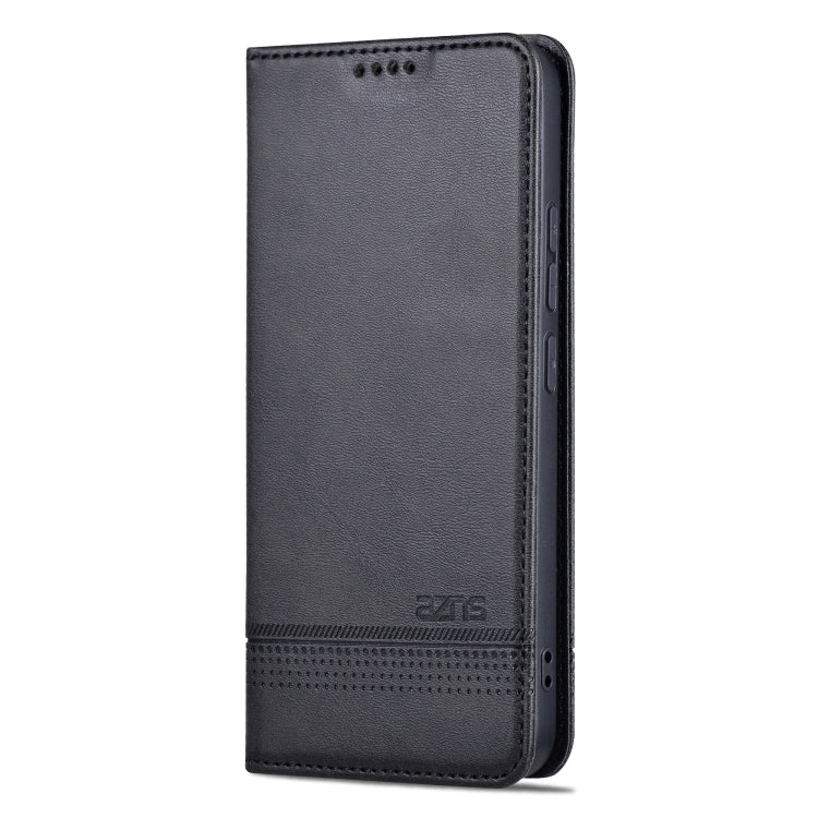 For Xiaomi 14 AZNS Magnetic Calf Texture Flip Leather Phone Case(Black)