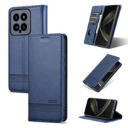 For Xiaomi 14 AZNS Magnetic Calf Texture Flip Leather Phone Case(Dark Blue)