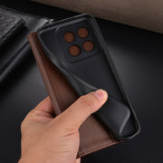 For Xiaomi 14 Pro AZNS Magnetic Calf Texture Flip Leather Phone Case(Black)