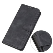 For iPhone 16 KHAZNEH Retro Texture Leather Phone Case(Black)