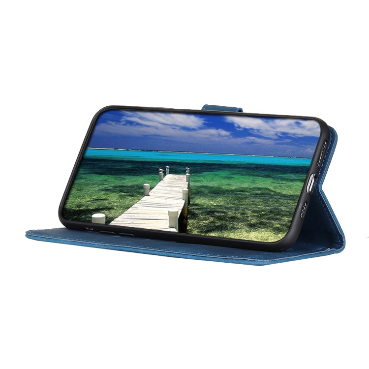 For iPhone 16 Plus KHAZNEH Retro Texture Leather Phone Case(Blue)