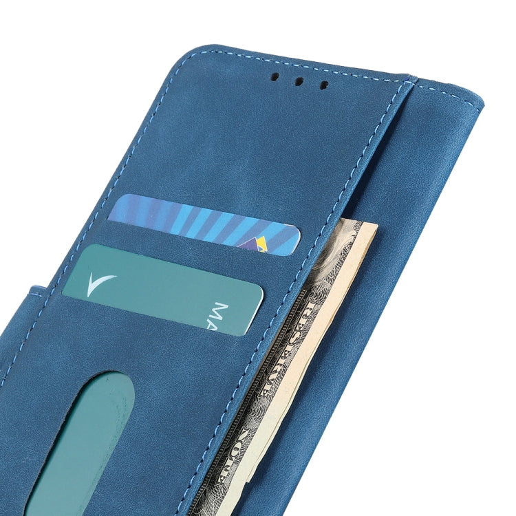 For iPhone 16 Plus KHAZNEH Retro Texture Leather Phone Case(Blue)