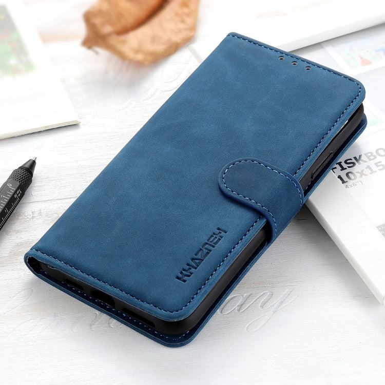 For iPhone 16 Pro KHAZNEH Retro Texture Leather Phone Case(Blue)