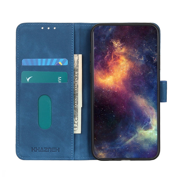For iPhone 16 Pro KHAZNEH Retro Texture Leather Phone Case(Blue)